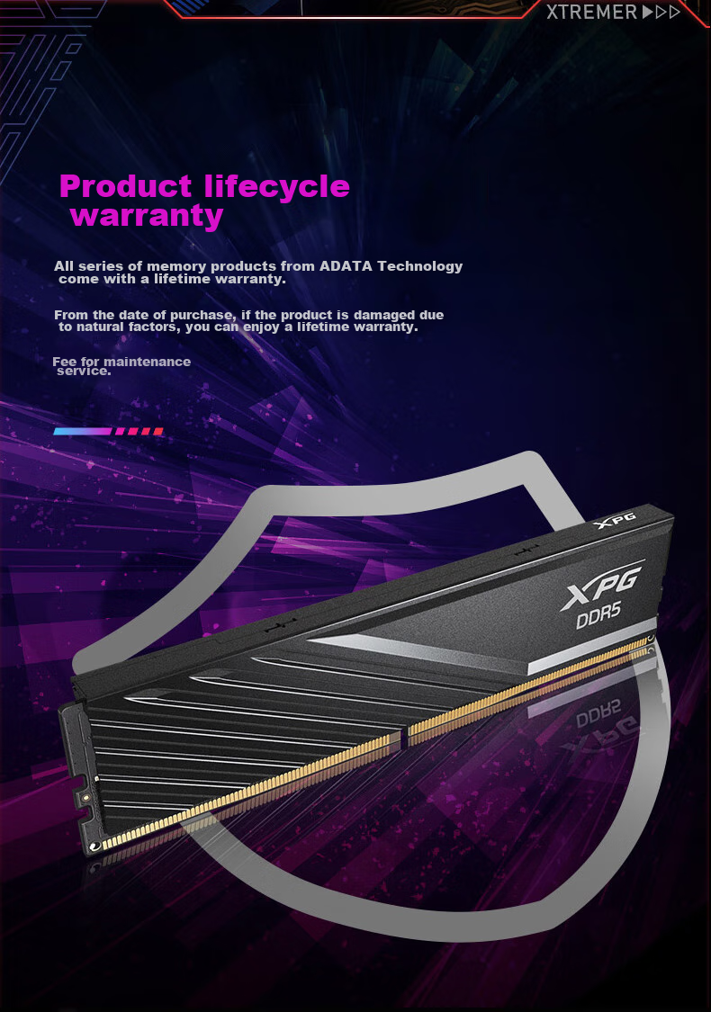 ADATA 32GB (16GB X 2) Kit, DDR5 6000 Desktop Memory Module, Hynix A-Die Chips, XPG Weilong D300 (Black), C30 7