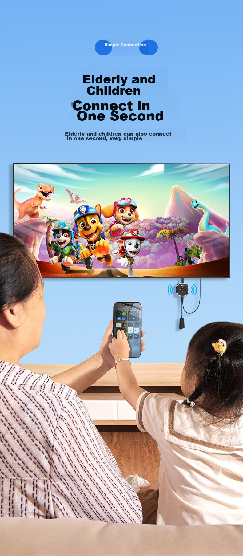BIAZE Wireless Screen Mirroring Device for Mobile Phones, 4K HD Decoding HDMI Audio And Video Synchronization Transmitter, Compatible with Apple, Android, Huawei Phones, Computers for Connecting to TVs, Monitors, And Projectors 11