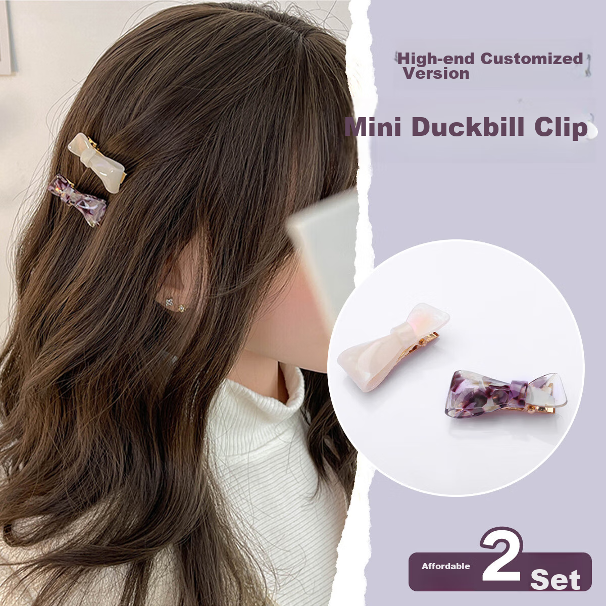 CHIMERA 2 Pieces Bangs Side Hair Clips, Back of Head Duck Bill Clips, Hair Accessories, Hairpins, Birthday Gift for Girls