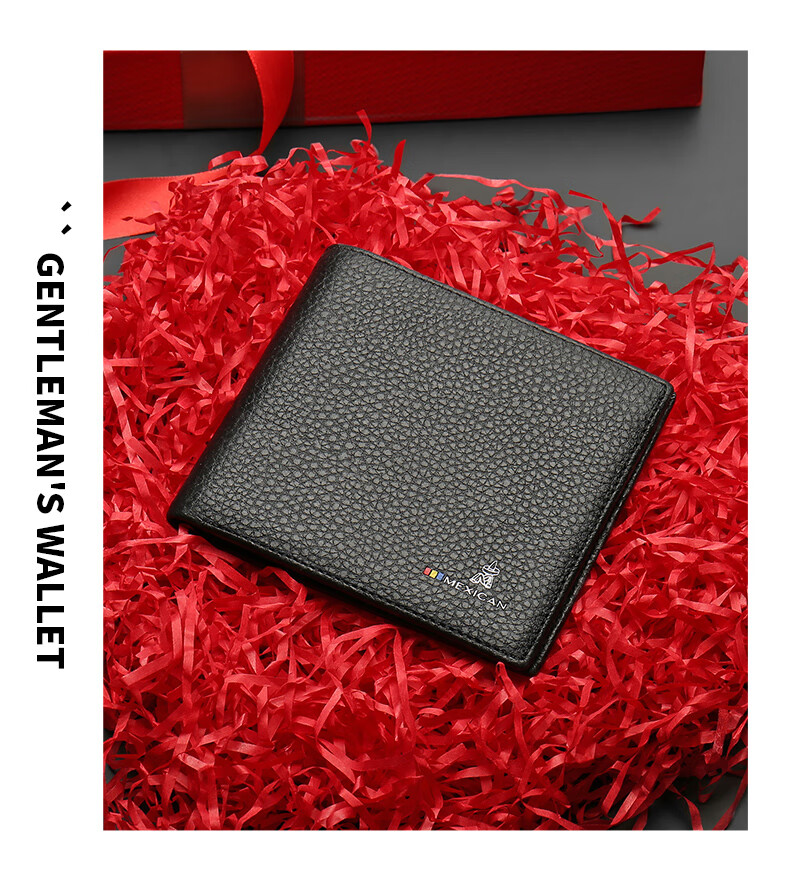 MEXICAN Genuine Top-Grain Leather Short Wallet for Men, High-Quality Gift Box Birthday Present for Boyfriend Or Father 5