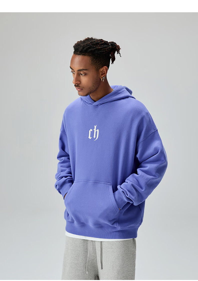 CHINISM CH Sweatshirt for Men, Spring And Autumn Classic Simple Couple's Top, Heavyweight American-Style Hoodie, Sports Casual Pullover Hooded Sweatshirt 22