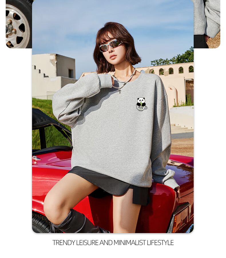 Baleno Ins Style Heavyweight Hoodie Men Autumn White Simple Loose Fit Large Size Crewneck Pullover Basic Trendy Sweatshirt 8