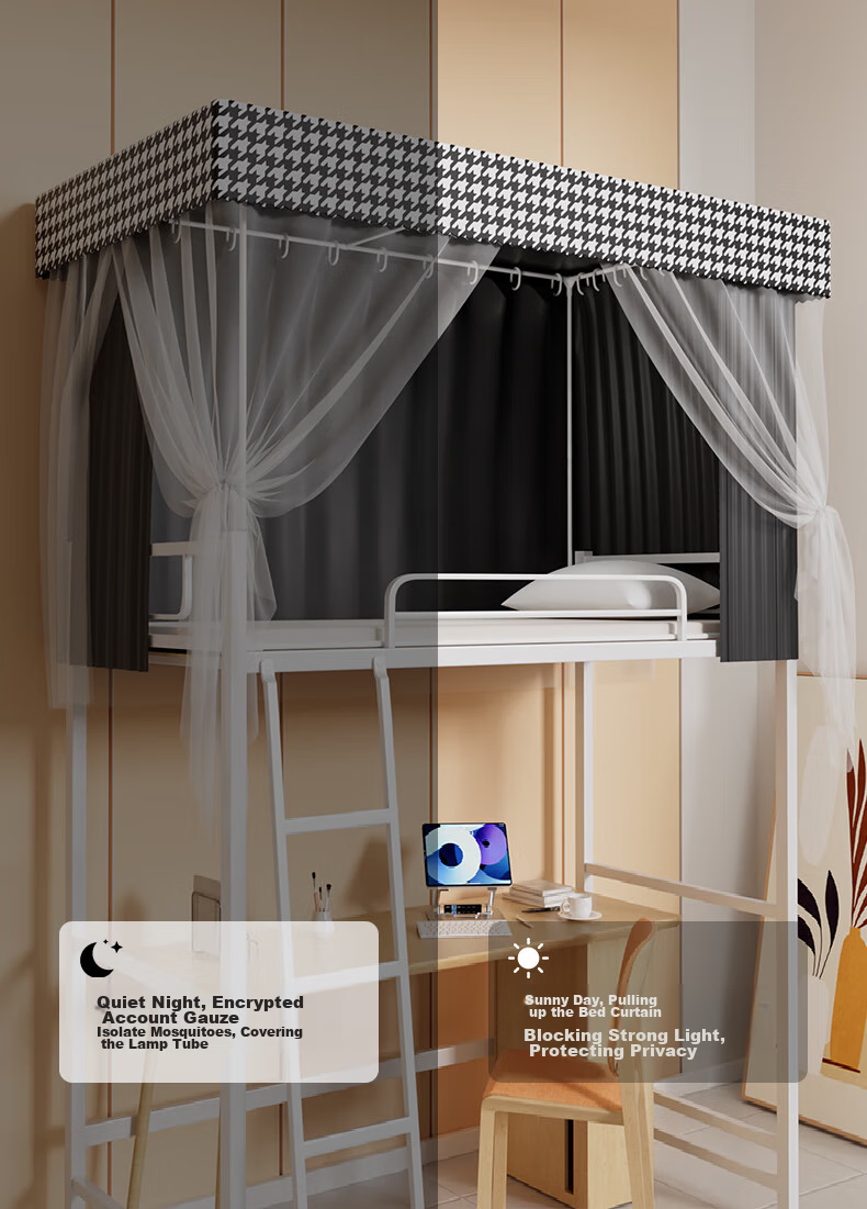 La Torretta Bed Curtain, Student Dormitory Mosquito Net, Window Curtain-Grade Blackout Curtain, Single Bed Canopy for Dormitory, 0.9 Meter Universal for Bunk Beds 4