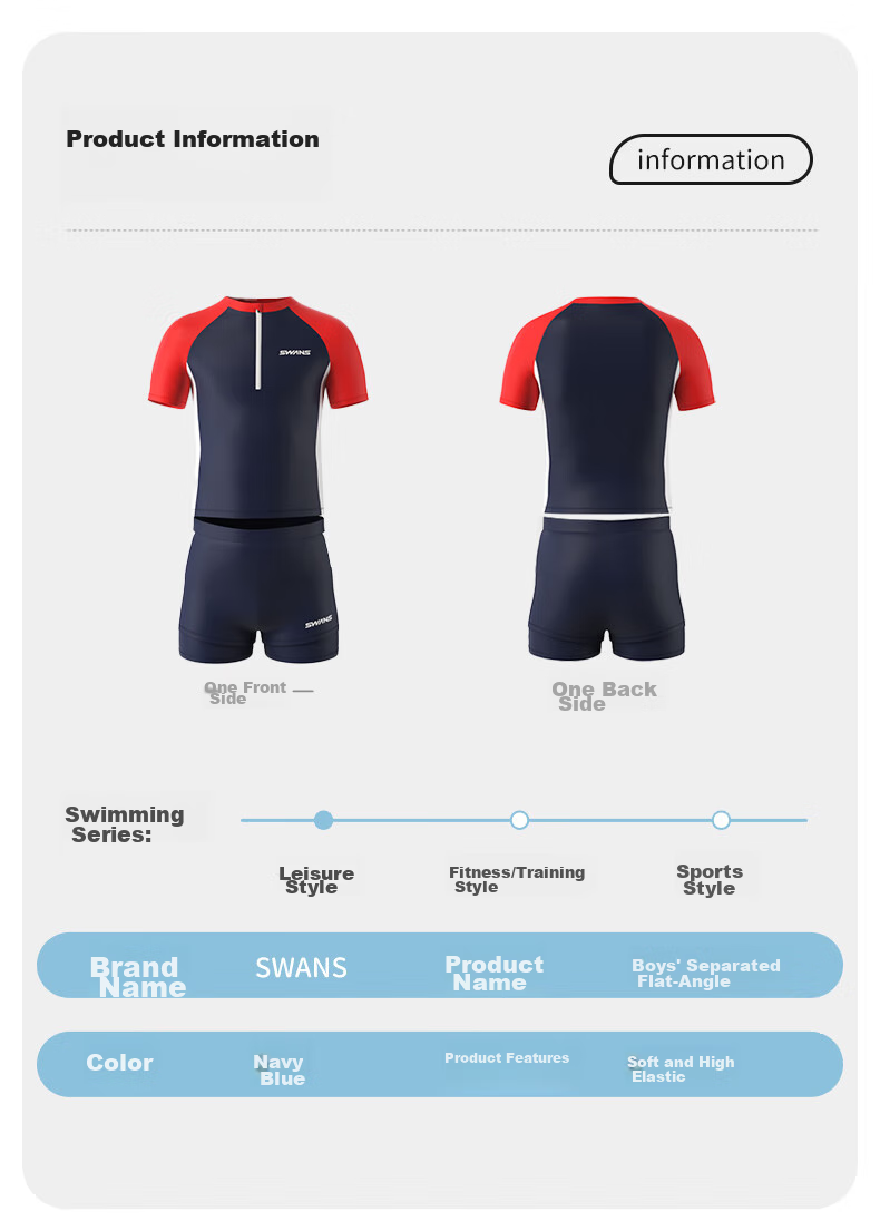 SWANS Children's Two-Piece Swimsuit for Boys, Sun Protection Quick-Dry Sports Swimwear for Older Boys 268 Navy Blue 140 13