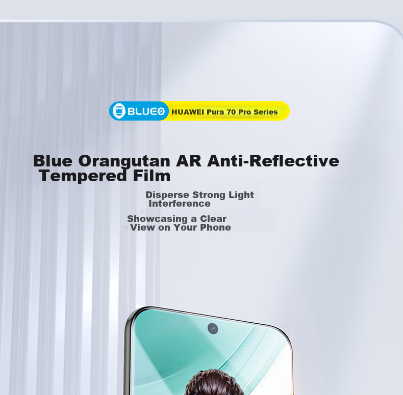 BLUEO [Class ZEISS T*AR Enhanced Transparency + 3D Large Arc Edge], Suitable for Huawei Pura70Pro Screen Protector, Pura70Pro+ Tempered Glass Film, Pura70Ultra Anti-Fingerprint Protective Film 3