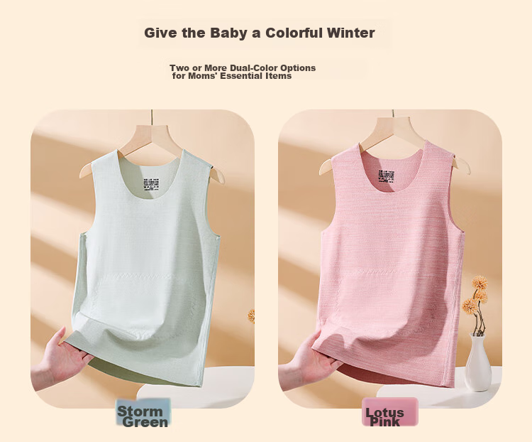 LangSha Autumn New Children's Vest, Wool And Silk, Boys And Girls Belly Protection Vest, Shoulder Warm Waistcoat, for Older Children And Babies, Underwear 9