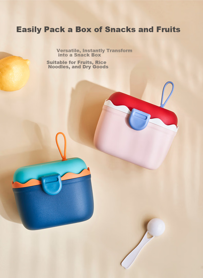 Rikang Milk Powder Container, Portable Milk Powder Canister, Snack Box, Multifunctional Baby Food Container, N6022, Beige 7