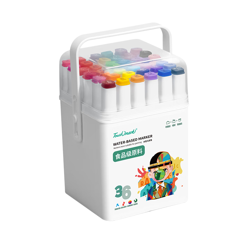 Touch Mark [Super Popular] Taichi Stationery 24-Color Food-Grade Markers, Washable Dual-Tip Watercolor Pens for Children, Drawing Pens for Students, Art Supplies, Children's Birthday Gift