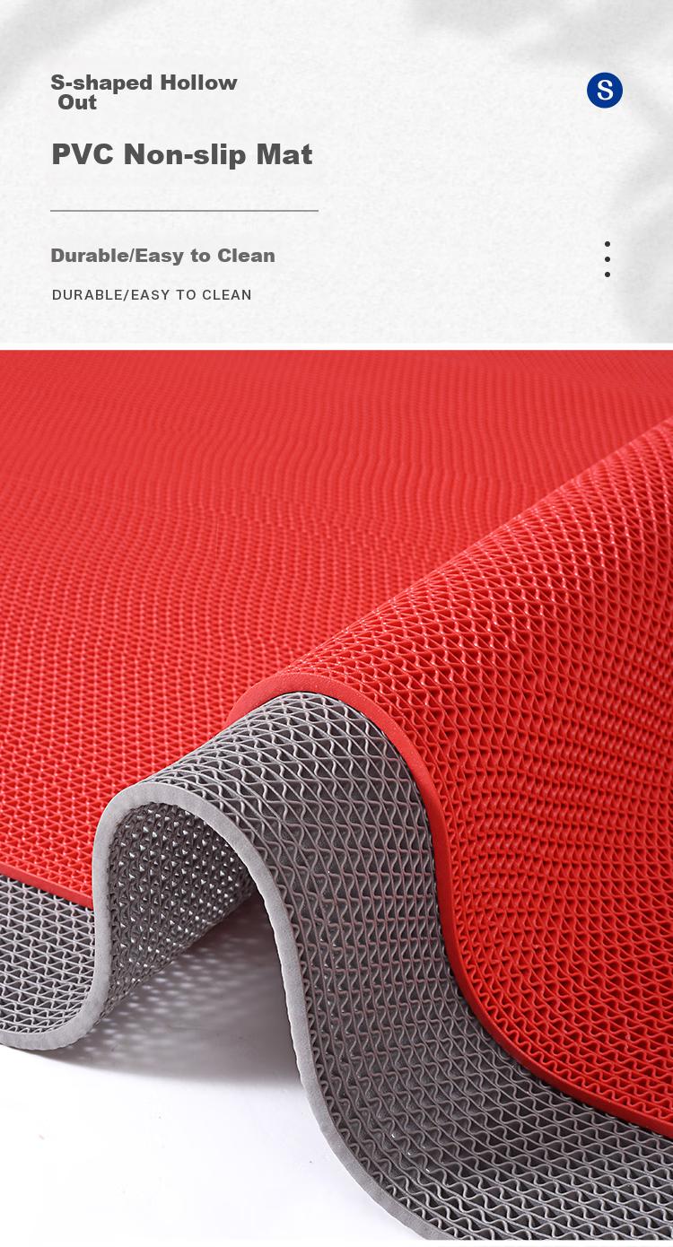 Boneng Bathroom Non-Slip Mat, Shower Room Bathing Special Foot Pad, Toilet Bathroom PVC Hollow Anti-Slip Floor Mat, 1.2*4m 1
