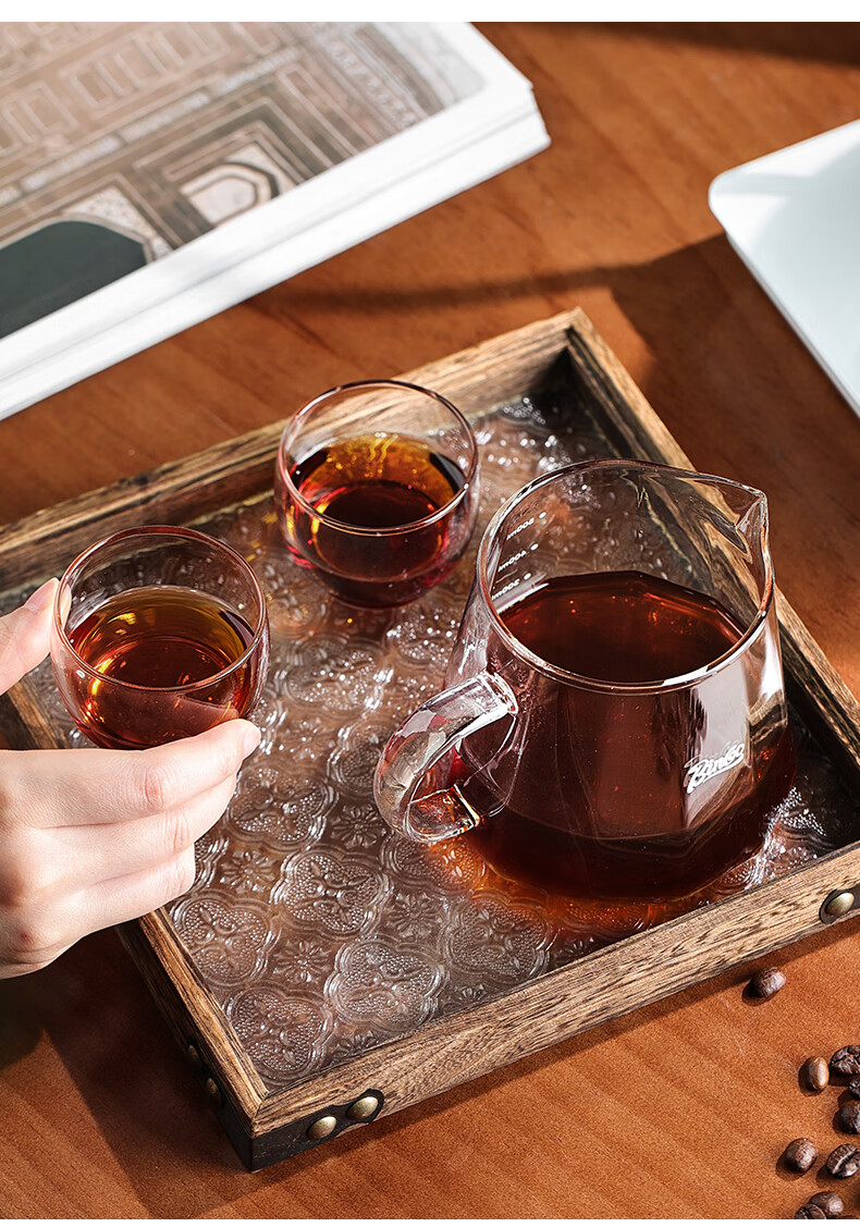 Bincoo Coffee Sharing Pot Glass Pour-Over Coffee Set with Scale V60 Dripper and Hanging Ear Coffee Cup 10