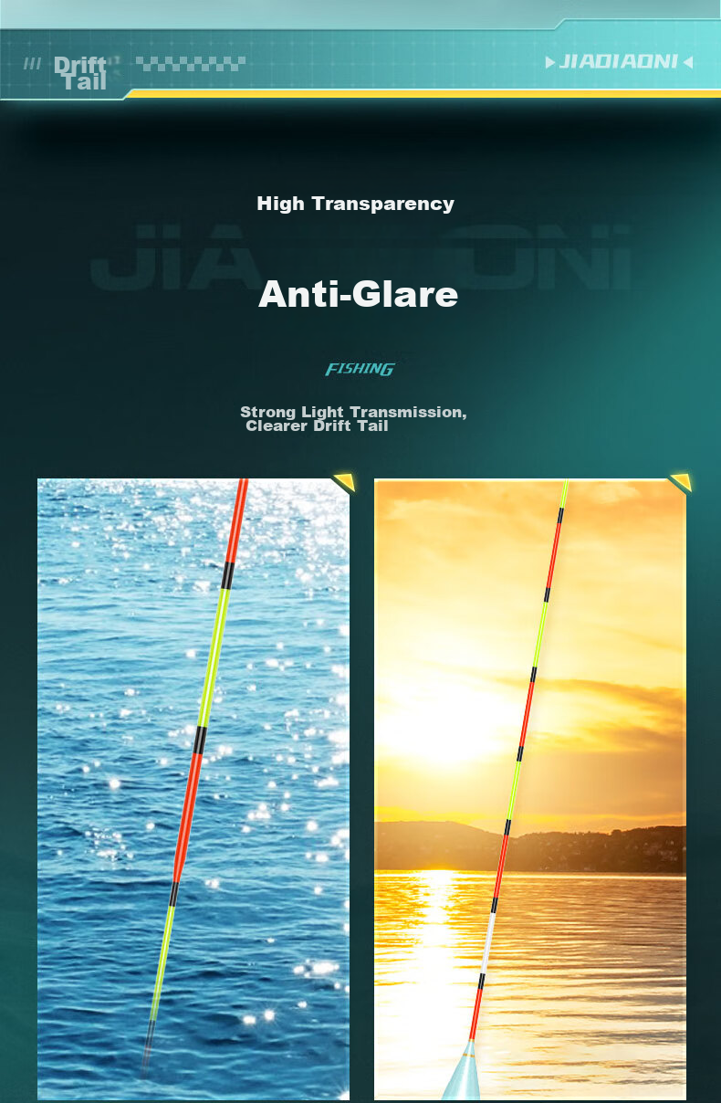 JIADIAONI Hard Tail Crystal Float, Thickened Tail for Visibility, Highly Sensitive Crucian Carp Float, Wild Fishing Nano Float, Authentic Product 5