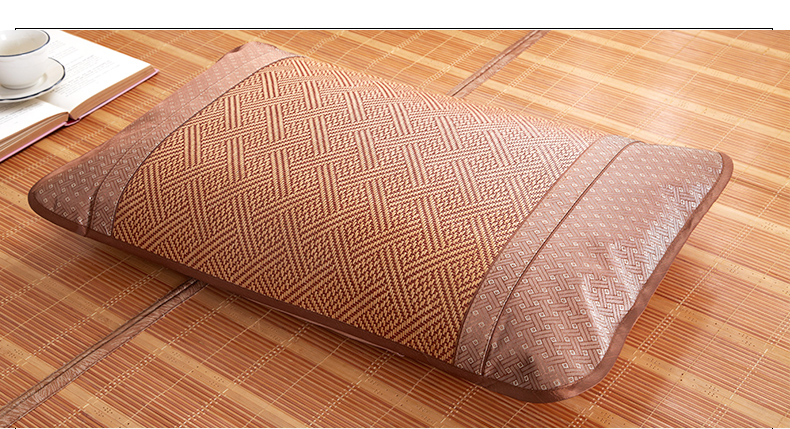 Hengyuanxiang Summer Cooling Pillowcase Rattan Mat Pillowcase Chinese Style 688 Coffee 9