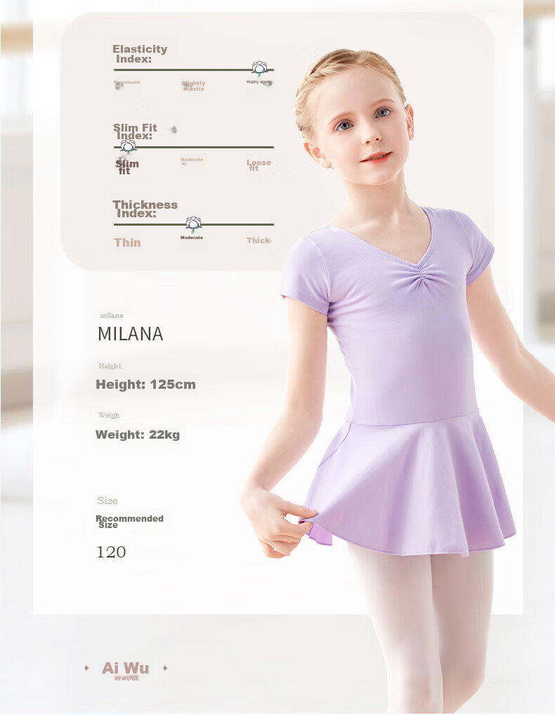Aiwuge Children's Dance Practice Dress, Girls' Professional Long-Sleeve Dance Costume, Pink Chinese Dance Dress, Size 160 6