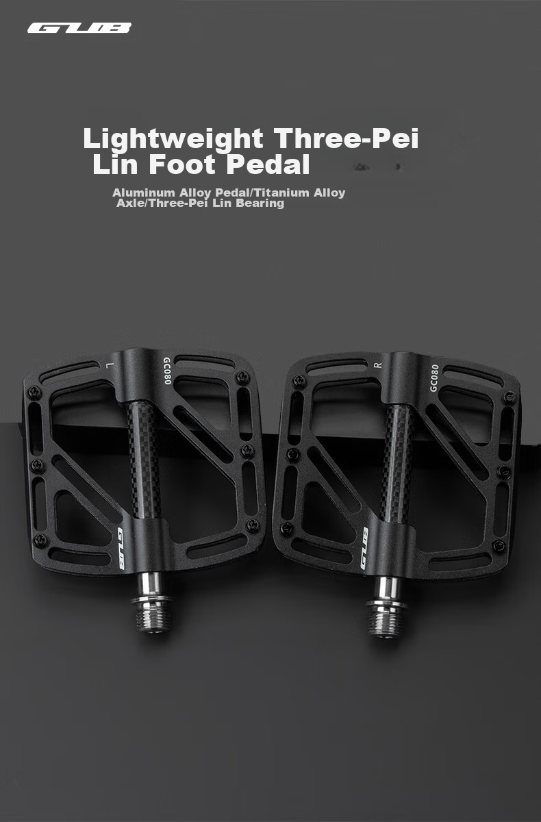 GUB Titanium Pedals for Triathlon, Road Bikes, Mountain Bikes, Aluminum Alloy Pedals, Carbon Fiber Pedals with Bearings GC080 2