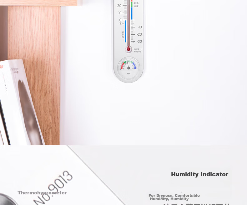 Deli Classic Wall-Mounted Thermometer, Home Indoor Temperature Gauge, Battery-Free Thermometer And Hygrometer, Silver, 9013 5