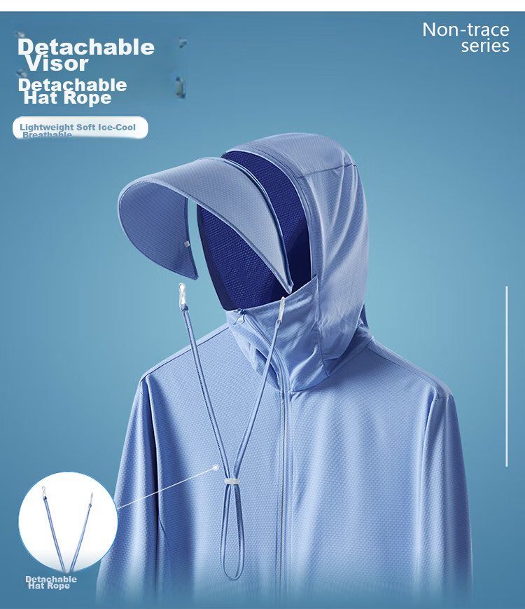 BIKEBROS Women's Sun Protection Clothing, Summer UV Protection UPF50+, Ice Silk Skin-Friendly, Detachable Brim, 4XL 4