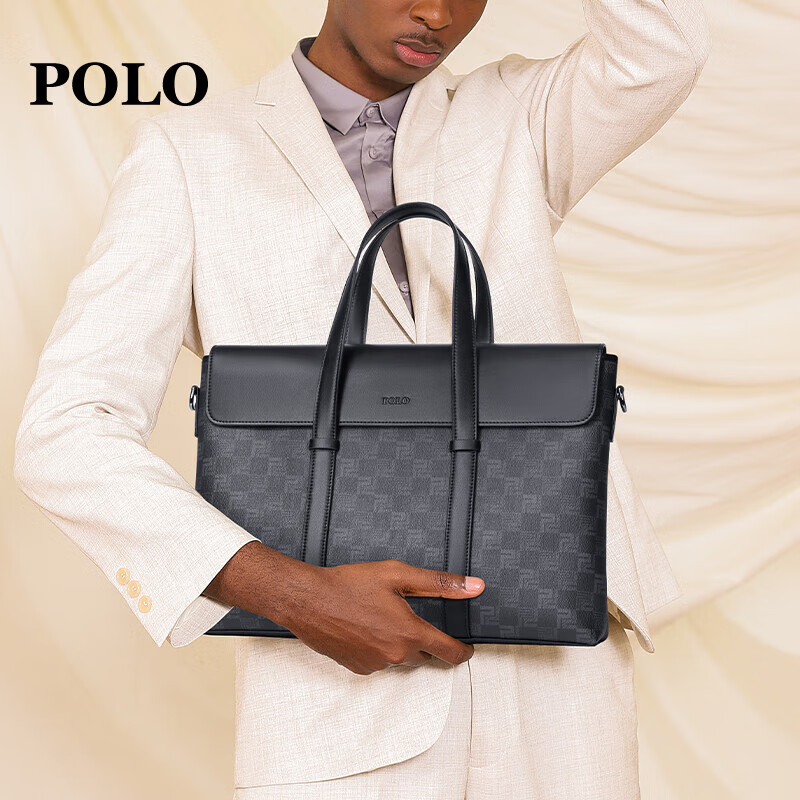 POLO Briefcase, Men's Business Handbag, 16-Inch Laptop Bag for Men, Commuter Shoulder Bag, Durable Crossbody Bag for Me