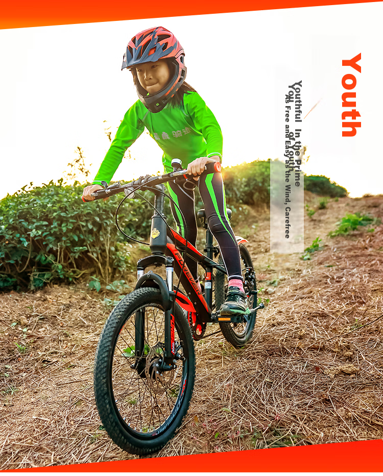 FOREVER Children's Bicycle for Ages 6-12, Mountain Bike with 7-Speed Gears, Boys And Girls' Bike, Elementary School Student Bicycle, 22-Inch Pink 7
