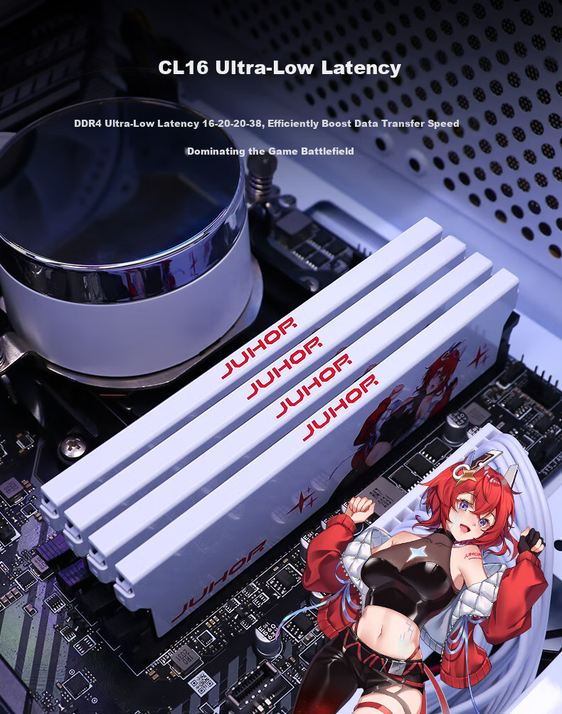 JUHOR 16GB (8GB X 2) Kit, DDR4 3200, Desktop Memory Module, Xingwu Series, Hynix Chips, CL16 6