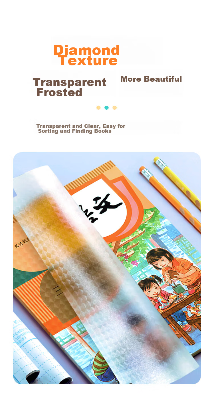 NVV Medium-Sized 16K, 20 Sheets Self-Adhesive Book Covers, Transparent Frosted Book Wraps for Primary And Secondary School Students in Grades One to Six, Book Protection Covers with Name Stickers, Back-To Stationery, 20 Pieces 6