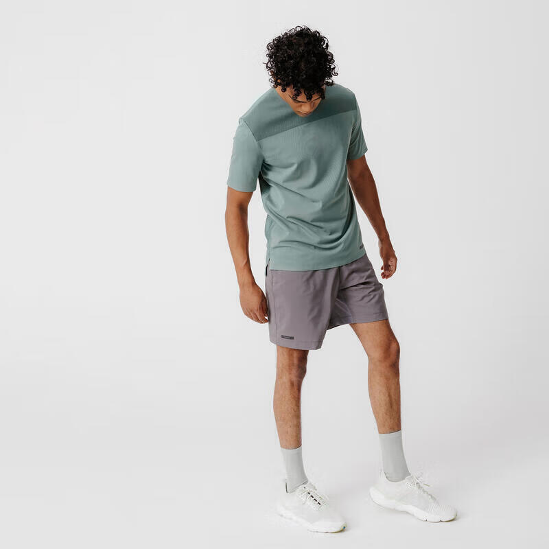 DECATHLON Men's Sports Pants, Breathable Quick-Dry Running Shorts, Basketball Shorts, Premium Gray, XL-4716849