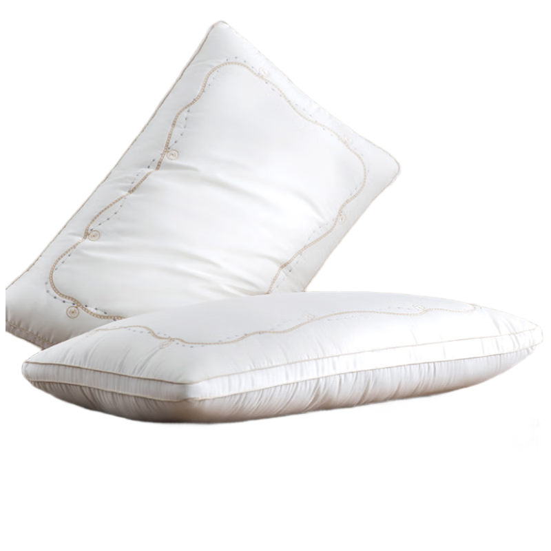 Shuixingjiafang Silk Pillow Core, Class A, 60-Count Pure Cotton Fabric, Antibacterial, Soft Silk, Neck Support Pillow Core, Home Use, One Pair