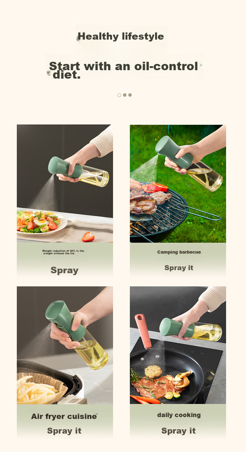 SUPOR Oil Sprayer Bottle, Seasoning Bottle, Oil Bottle, Quantitative Atomizing Oil Bottle, Oil Sauce Bottle, Cooking Wine Bottle KGF22AD10 10