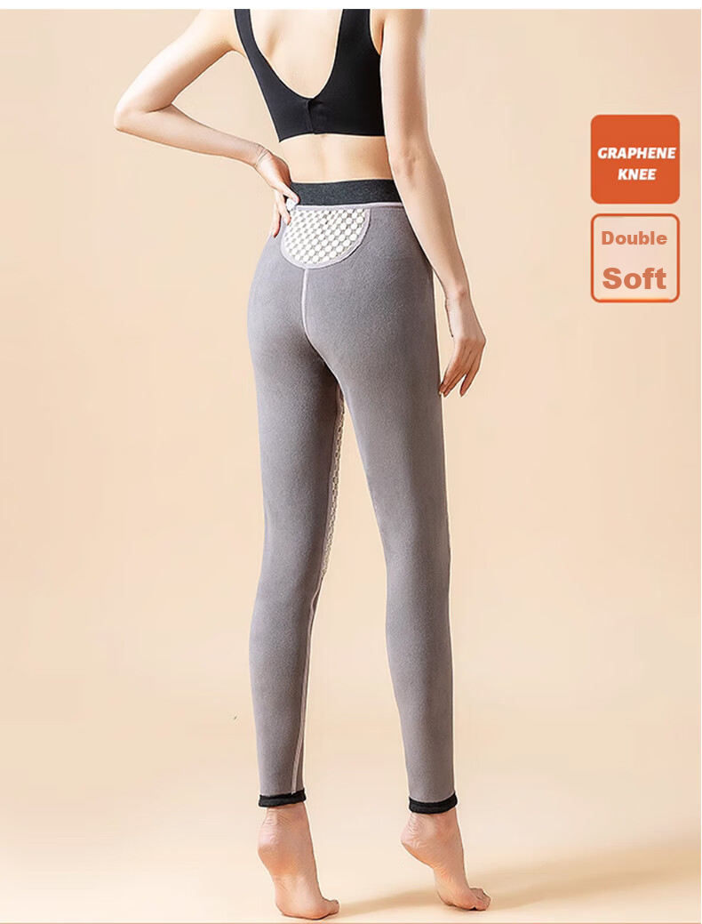 XUEXIMAN Graphene Women's Pants, Autumn And Winter Thermal Leggings, Large Size High-Waist Knee Protection Base Layer Pants 18