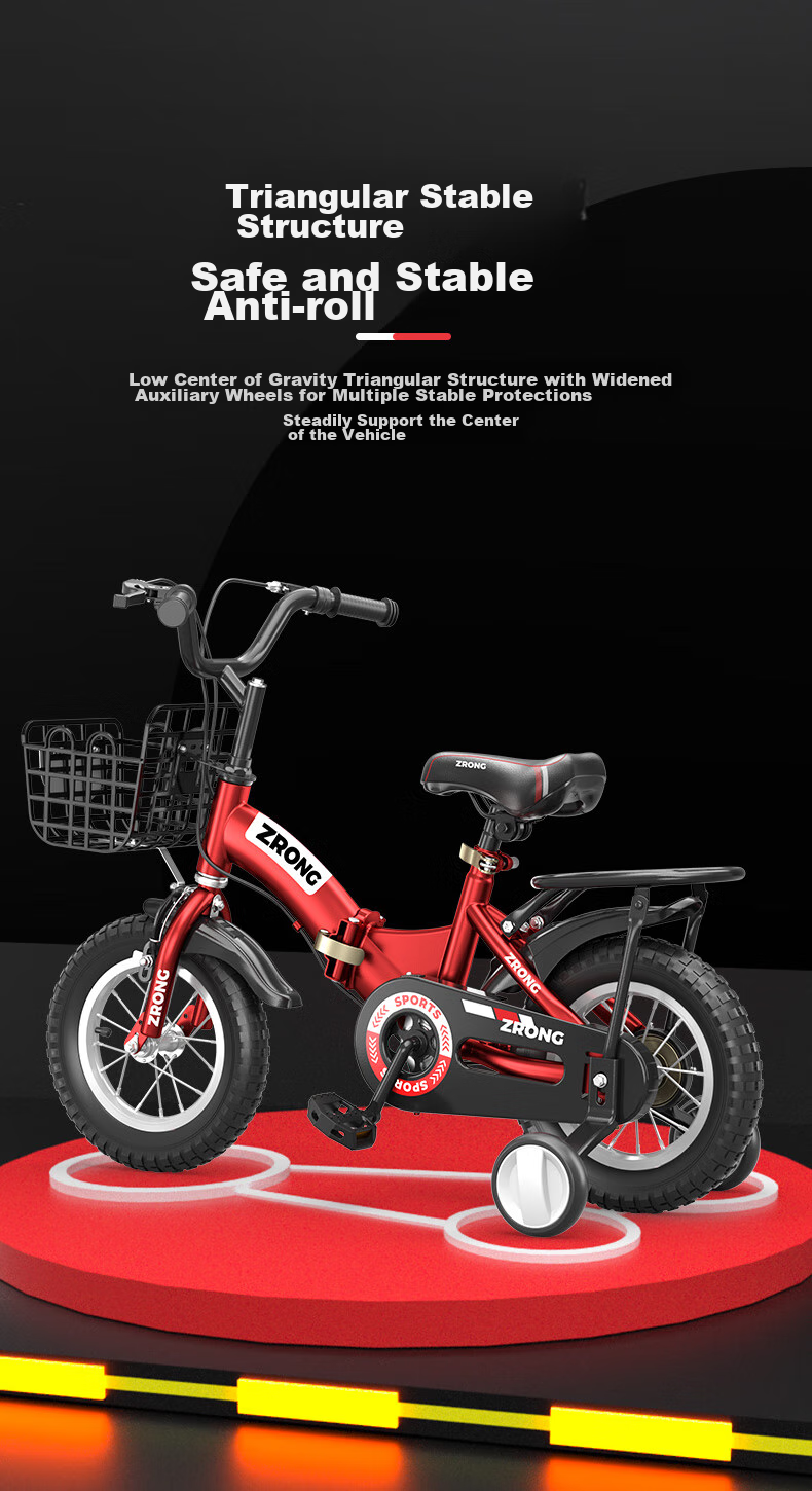 AO SHI LONG Children's Bicycle, Suitable for Boys And Girls Aged 5-6 Foldable Kids' Bike, 16-Inch Baby Bicycle 10