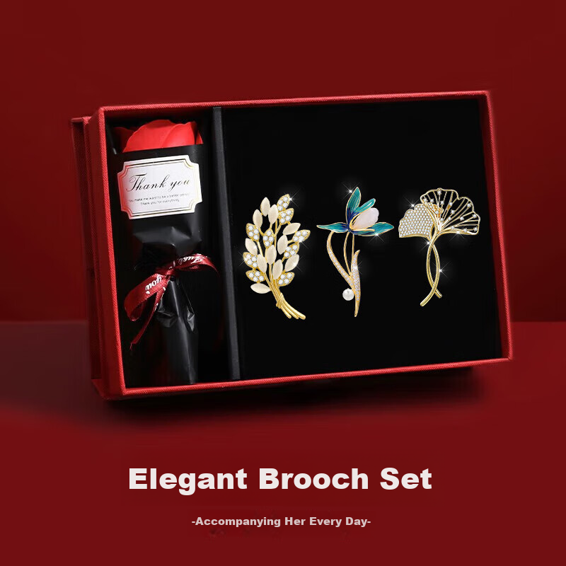 MIMORE Brooch, High-End Women's Luxury Elegant Gift Box Set, Exquisite Niche Practical Jewelry, Birthday Gift for Mom And Elders