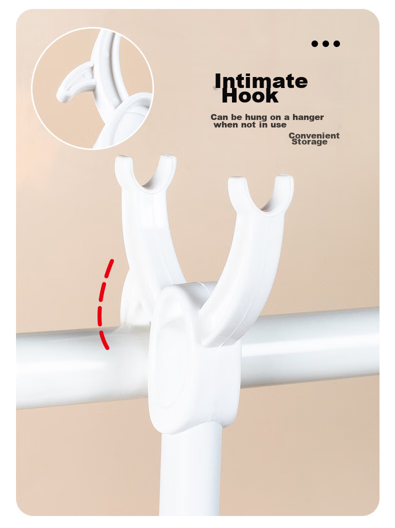 MENGTING Clothes Drying Rack Hanger, Extendable Clothes Support, Clothes Hanger Rod, Light Gray 8