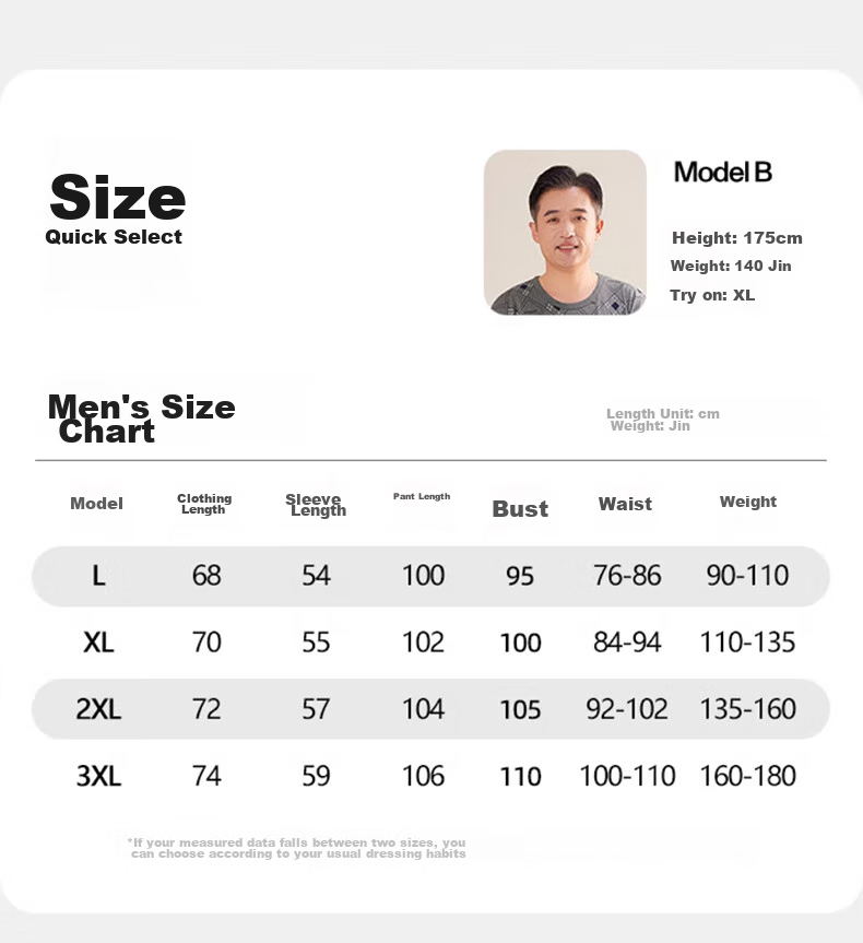 XUEXIMAN Middle-Aged And Elderly Autumn Underwear Set for Men, Pure Cotton Cardigan Style, Fashionable Printed Cotton Sweater, Warm Underwear, XL Size 7