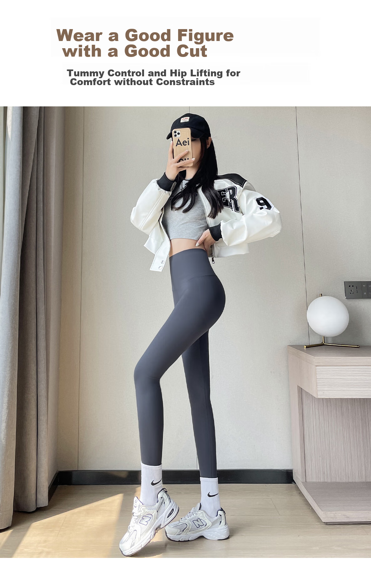 LangSha Women's Spring Thin Leggings Shark Pants Nine-Point Hip-Lifting Tummy Control Fitness Sports Yoga High Elastic Slim Barbie Pants 4