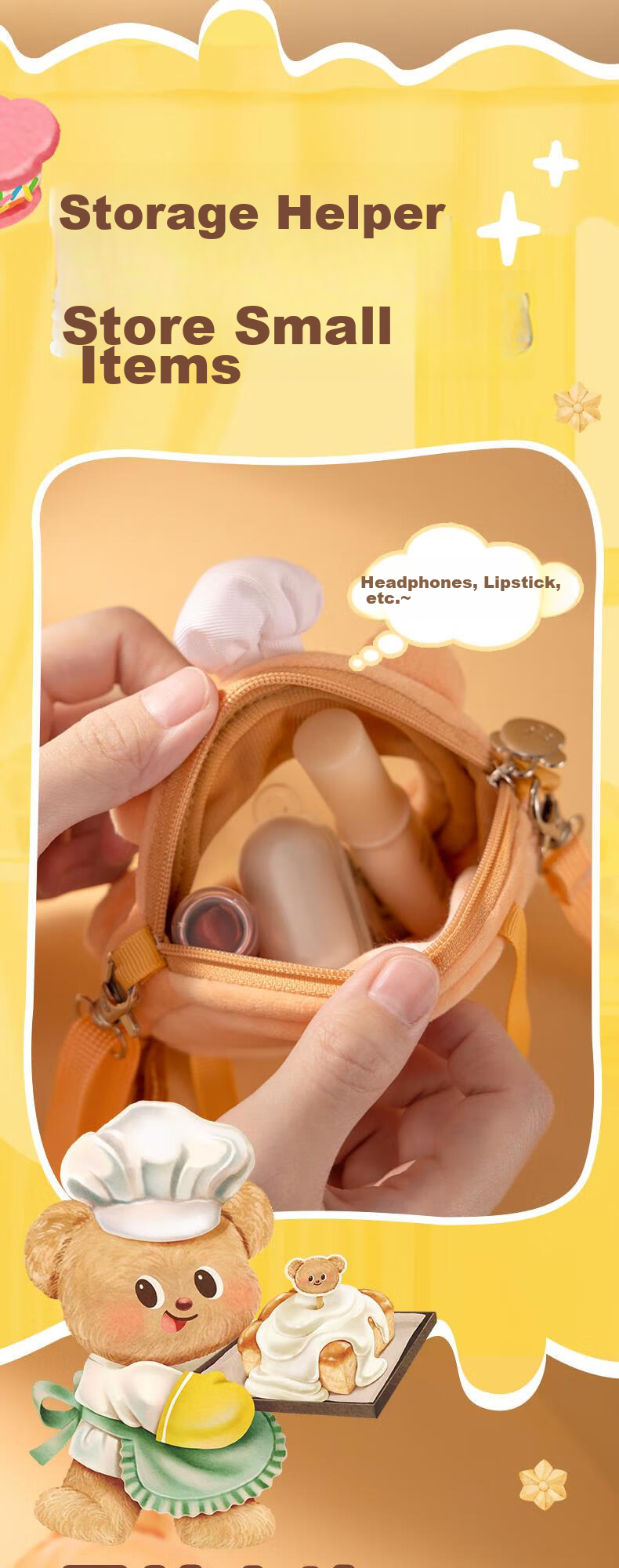 Deli Crossbody Bag, Butter Bear Design, Cute And Versatile Travel Bag HY702, Gift for Boys And Girls, Back-To Stationery Gift 4