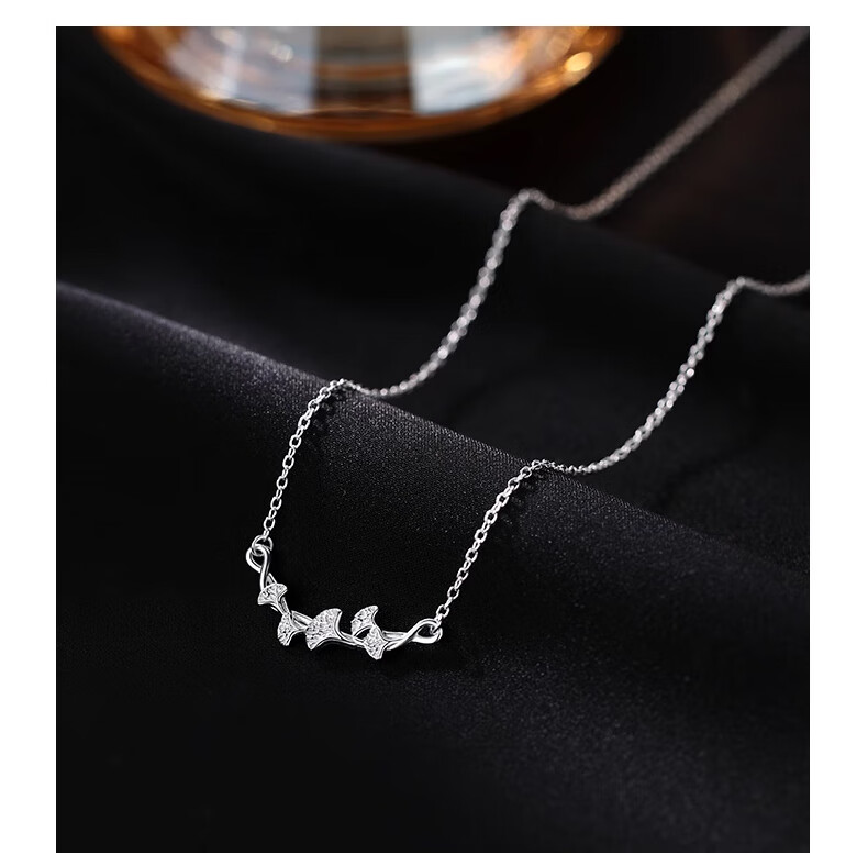 Dijing 999 Sterling Silver Necklace for Women, 2026 New Style, Luxurious High-End Pendant, Ginkgo Leaf Collarbone Chain, Birthday Gift 13
