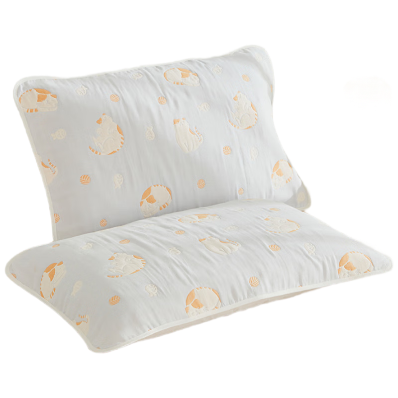 Hengyuanxiang Class A Antibacterial Pure Cotton Six-Layer Gauze Pillowcase, One Pair, 50*80cm (Nai Tuanguannu)