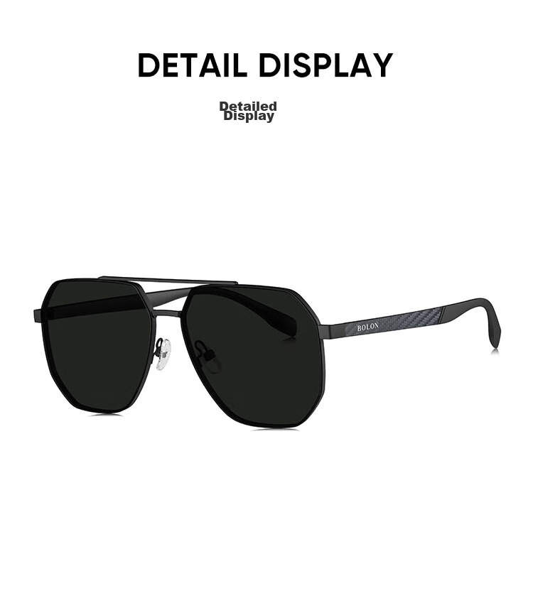 BOLON Eyeglasses-Inspired Aviator Polarized Sunglasses, Driving UV Protection Sunglasses for Men, Trendy Style BL7199D17 5