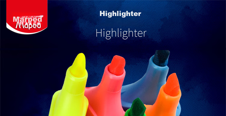 Maped Fluorescent Pen Set of 4 Colors, Highlighter Markers for Emphasis And Note-Taking, Thick-Tip Pens for Children, Students, Journaling, Drawing, Office Use, Study Stationery 740916CH 1
