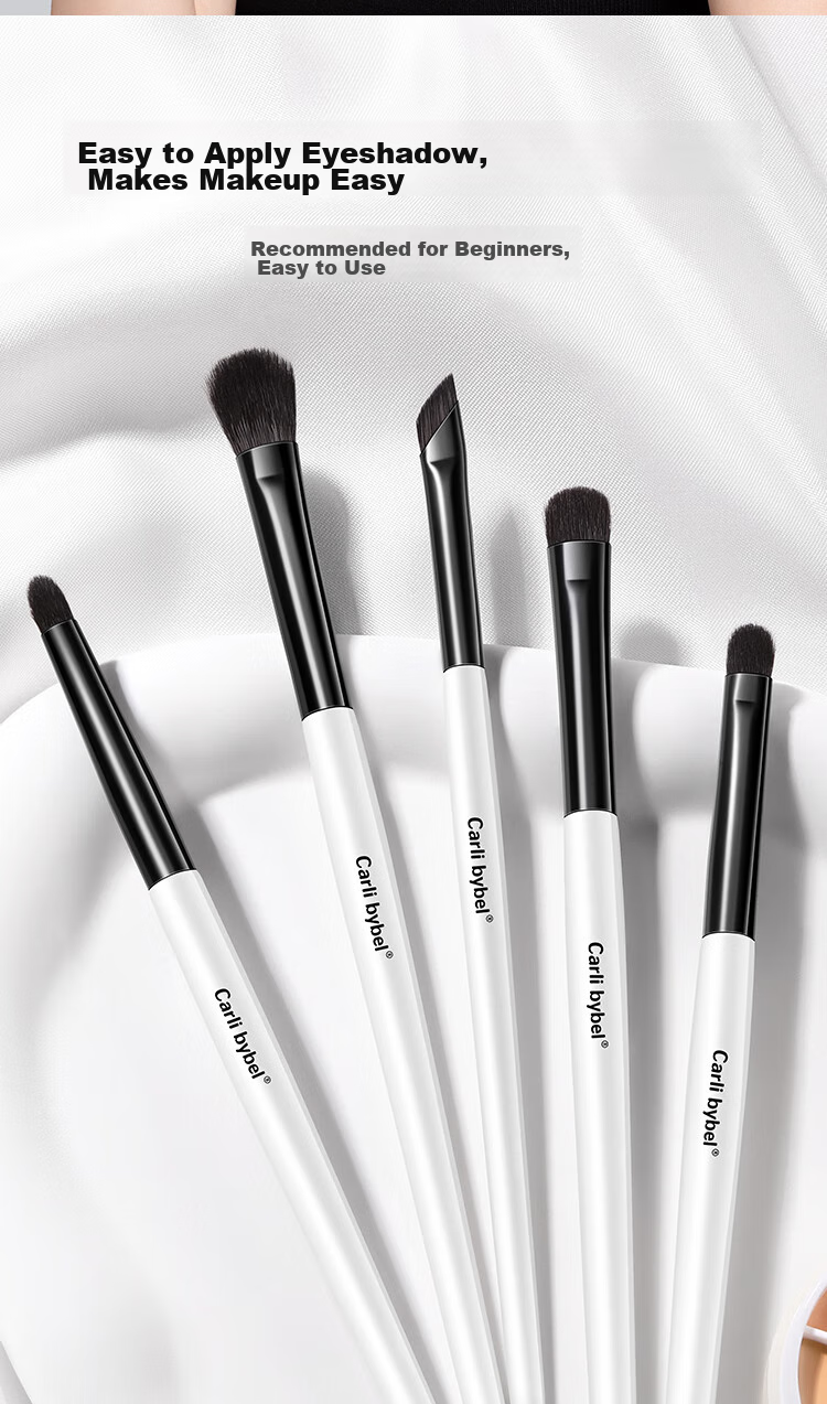 CARLI BYBEL Half-Shade Nose Shadow Animal Hair Brush for Slanted Nose, Nose Wing, Gradient Highlighting, Side Shadow Contouring, Sickle-Shaped Makeup Brush 8