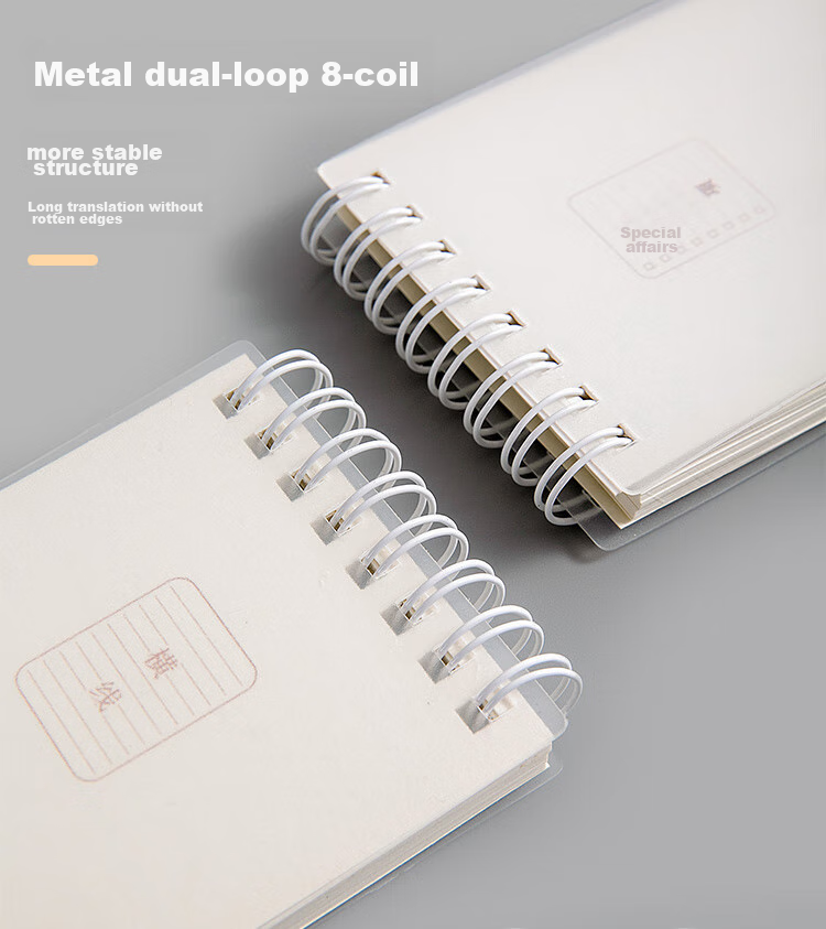 Sannianerban A7/80 Mini Portable Spiral Notebook, Student Journal, Pocket Notepad, Vocabulary Book, Record Book, Grid Single Notebook 7