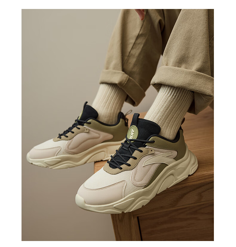 Anta Little Millennium Men's Casual Shoes Summer Mesh Breathable Thick Sole Height Increasing Commuter Dad Running Sports Shoes 27