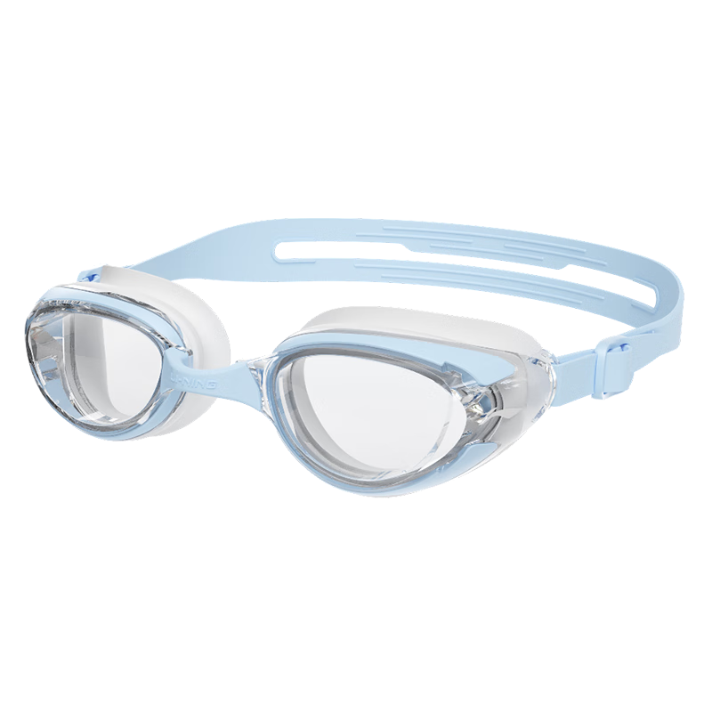 Li-Ning Swimming Goggles, Waterproof And Anti-Fog, High Definition for Men And Women, Non-Prescription Swimming Glasses, LNJT224-8, Smog Blue