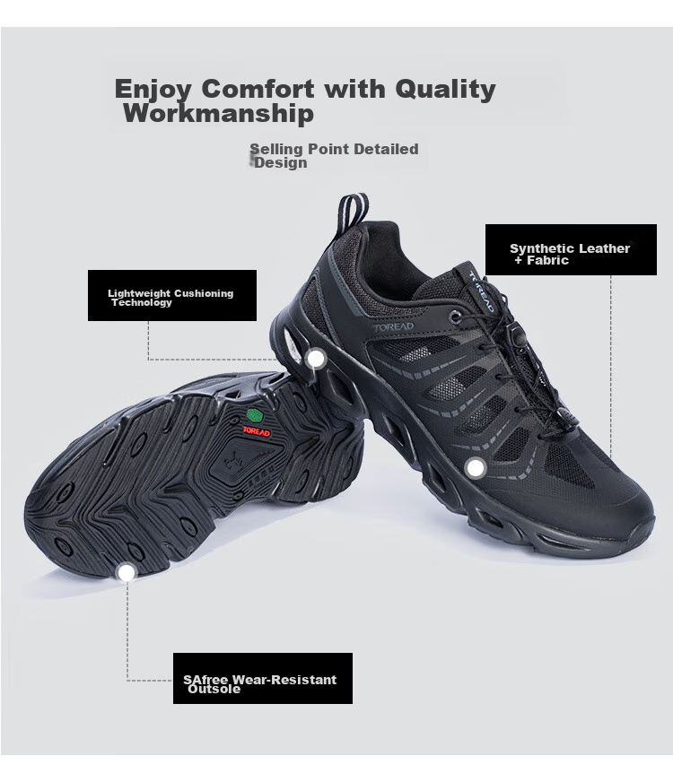 TOREAD Stream Trekking Shoes, Spring And Summer Men's Outdoor Comfortable Breathable Non-Slip Wear-Resistant Drainage Quick-Drying Beach Shoes TFEEBM81730 2
