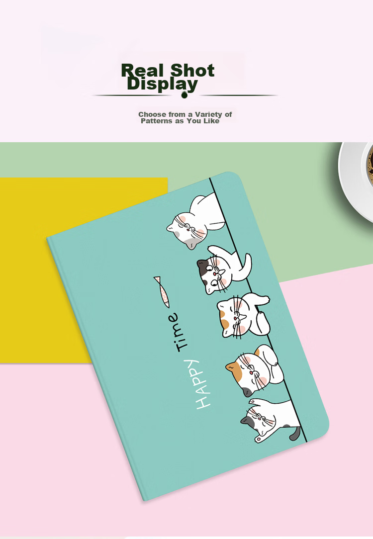 Jiangming Compatible with 7.9-Inch Apple Tablets IPad Mini 1/2/3/4/5 Protective Case Soft Shell Full Coverage Cartoon Cute Cat Design Automatic Screen Dimming Sleep Support for Binge-Watching 9