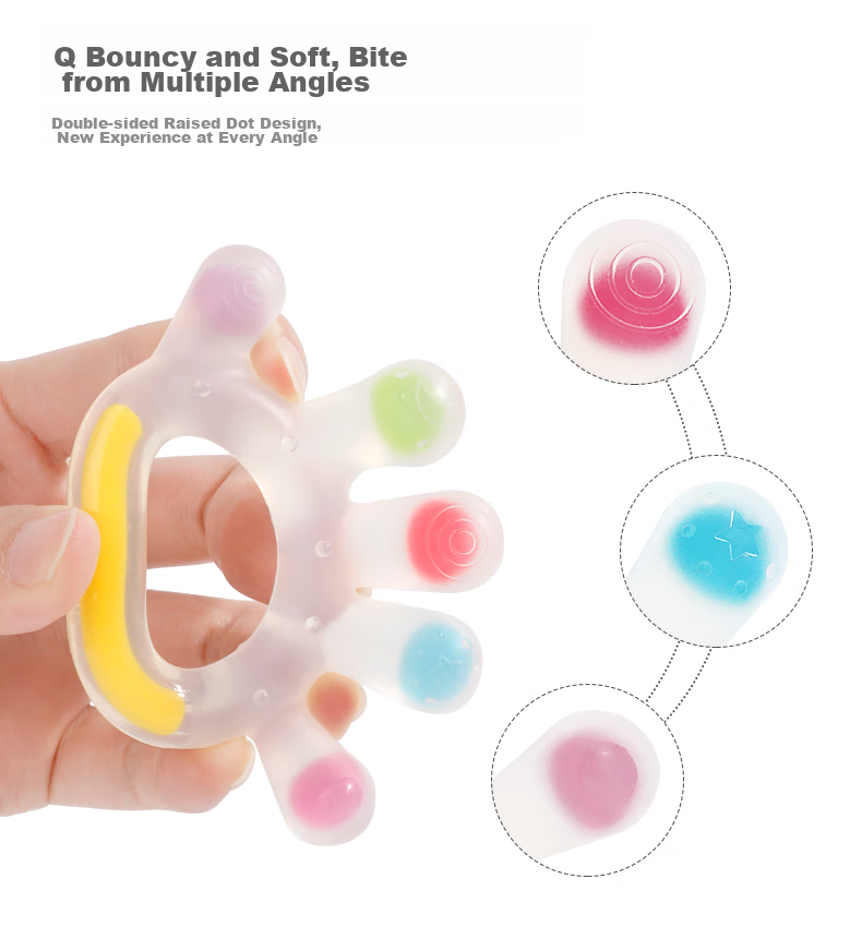 Haakaa Large Palm Teether 0-6 Months Baby Chew Toy Boilable Pacifier Hand Sucking Prevention Soothing Toy 13