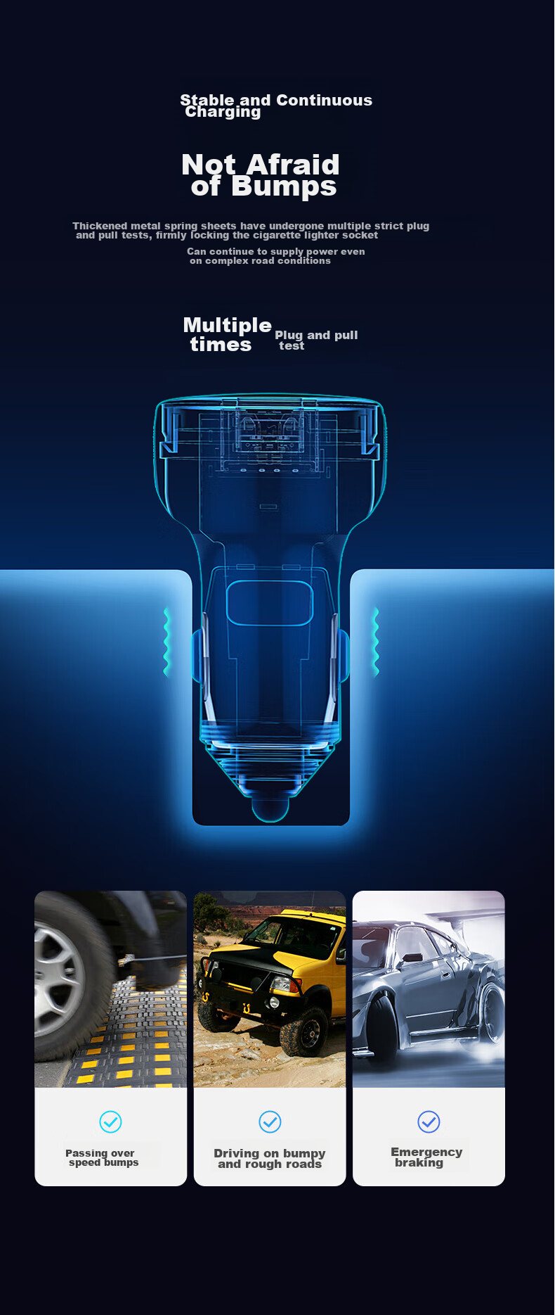 Newmine Car Charger And Cigarette Lighter, Dual USB Ports, Metal Car Charger with Voltage Display And Fast Charging Detection SX001-008 7