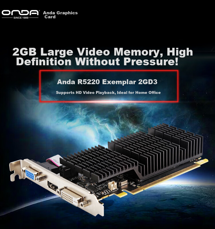 ONDA R5 230 Classic 2GD3 V1 Office and Entertainment Dedicated Graphics Card 1