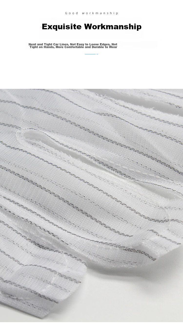 Beifute Anti-Static Gloves, Non-Slip Thickened Dust-Free Electronic Factory Assembly Striped Dotted Glue Labor Protection Gloves, Wear-Resistant And Dust-Proof, Thickened Version 10 Pairs 3