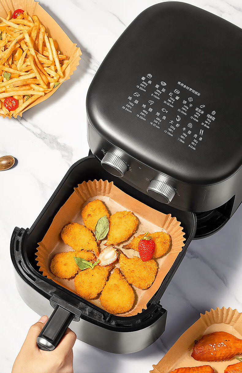 Chuida Huang Air Fryer Parchment Paper Liners Silicone Oil Paper Round Household Baking Mat Square 20cm 100 Sheets 3