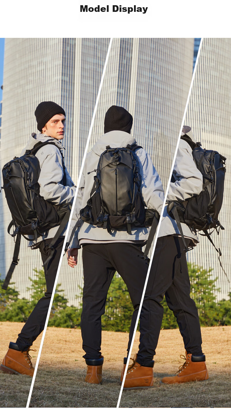 WEWOO Outdoor Hiking Backpack, Lightweight Rucksack, Professional New Model, Large Capacity, Travel Sports Waterproof Nylon, White 23